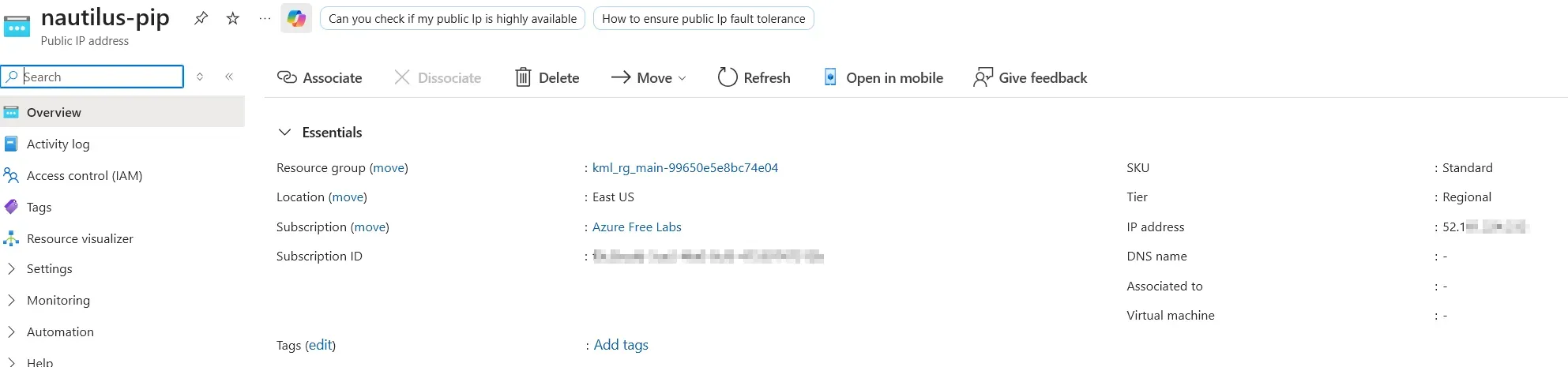Azure Deploy Public IP